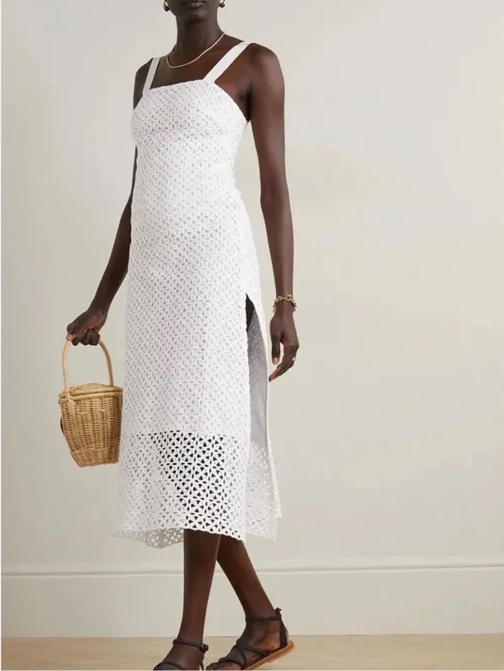 MIGUELINA
Blake Crocheted Cotton Midi Dress
G22